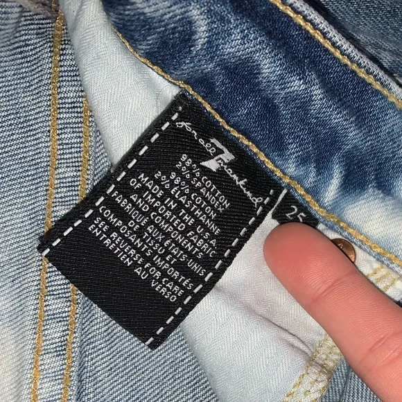 7 For All Man Kind Edie Jeans Size 25 Button Fly - Picture 12 of 13